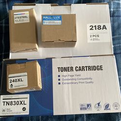 All brand new ink cartridges/toner.