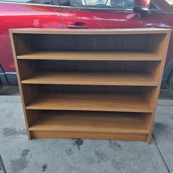 Mid Century Danish Teak Bookcase | 35.5in L, 12.5in W, 31in H