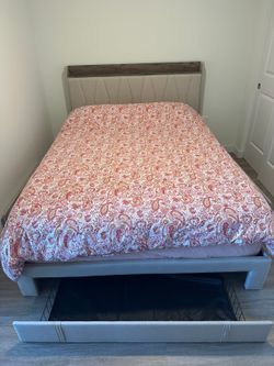 NEW - Bed Frame with Storage Drawers + Mattress