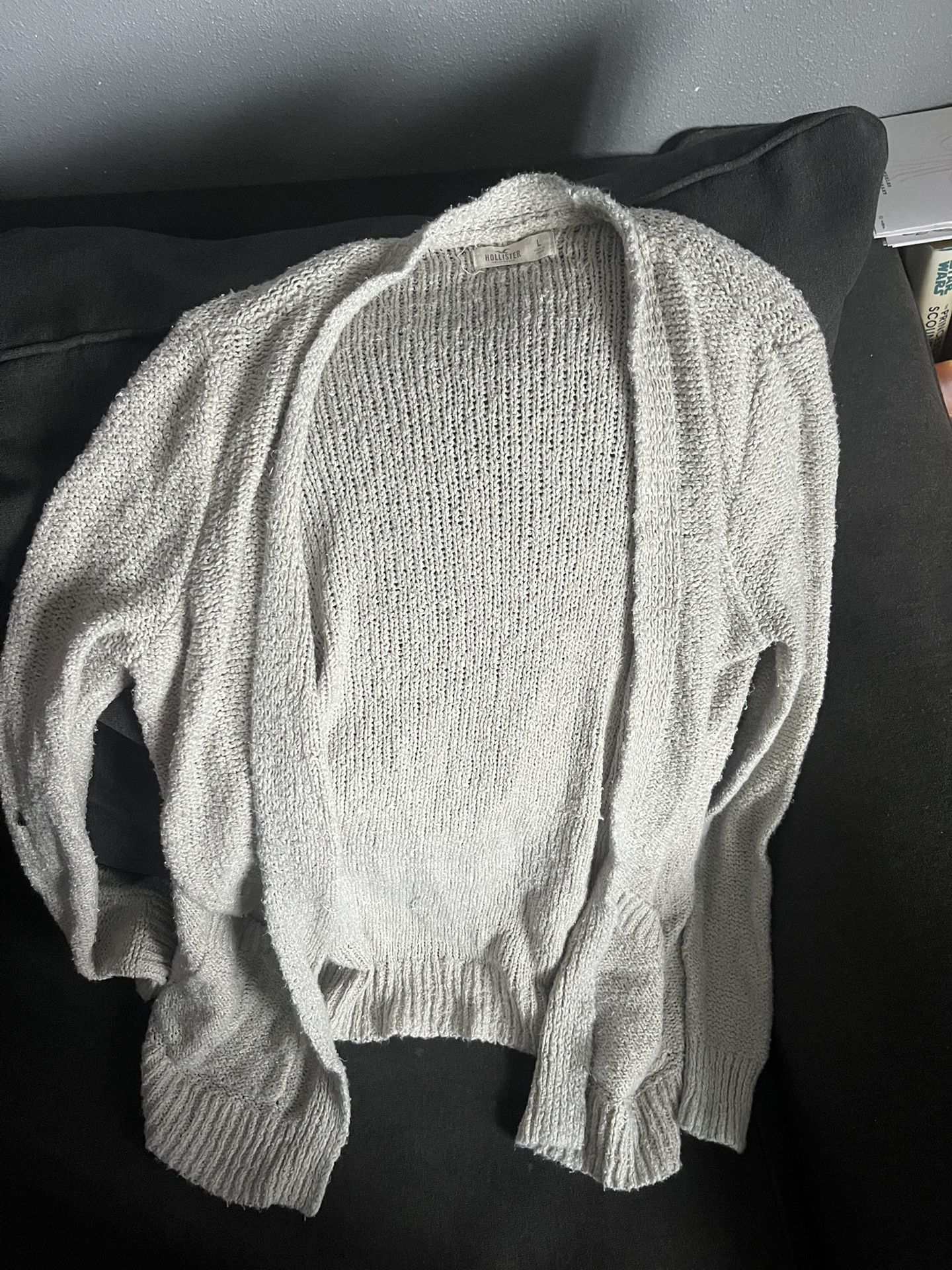 Hollister Cream Knit Cardigan Sweater