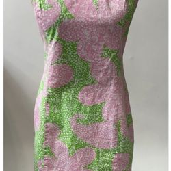 Lilly Pulitzer Floral Pink Women's Mini Dress Size 4