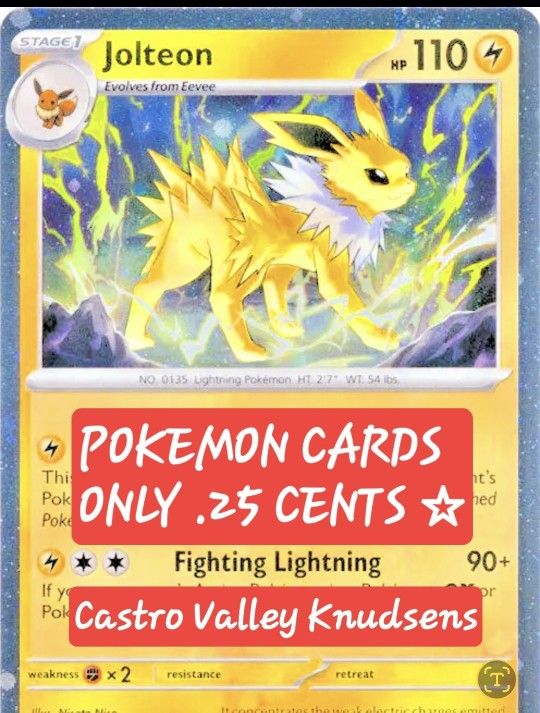 Pokemon Singles only .25 CENTS. In Castro Valley