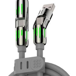 6.6ft 4-in-1 Universal Multi USB C Type C Lightning  Charging Cable – 240W Max Fast Charger Cord or iPhone, iPad, Samsung, MacBook, Tablet