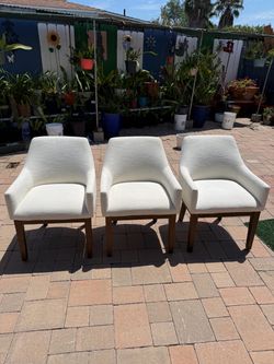 Set of 3 Modern Upholstered Dining Chairs