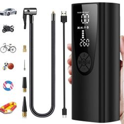 Electric Air Pump with 150 PSI Battery Air Pump 
with Pressure Gauge/Digital LED Display, Mini Compressor 
with USB/LED Light for Car, Motorcycle