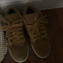 Tan Sherpa Low-Top Sneakers