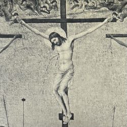 Duccio di Buoninsegna CRUCIFIXION Fine Art Print 1908 Vintage Original Antique Boston, MA Printed Collectible ITALY ITALIAN PAINTER Ephemera