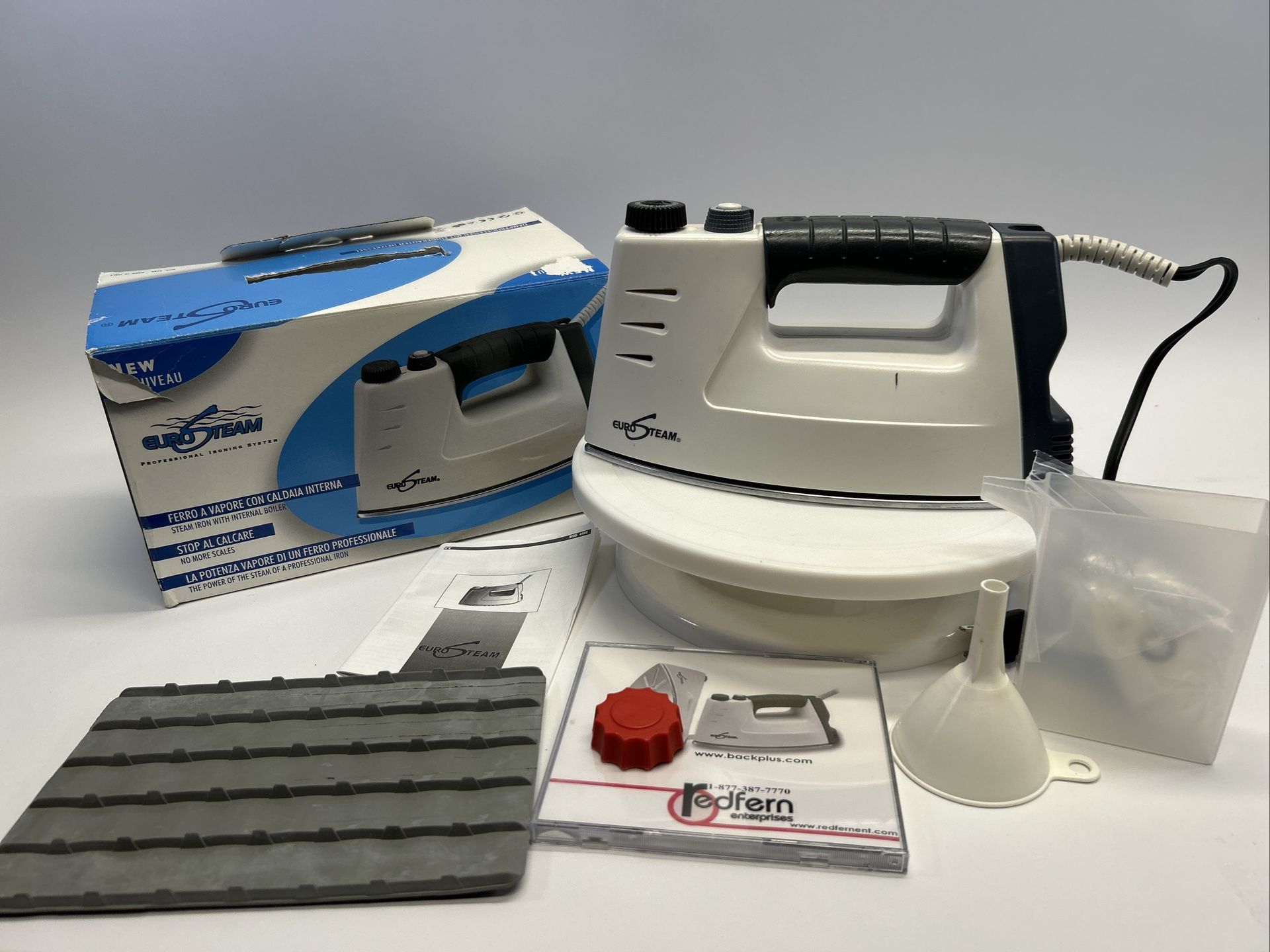 Euro Steam Iron 4488 W/ Accessories & Original Box 800 Watts See Details