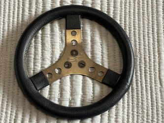 Vintage CK1, 13 inch leather steering wheel gold three smoke custom sport wheel