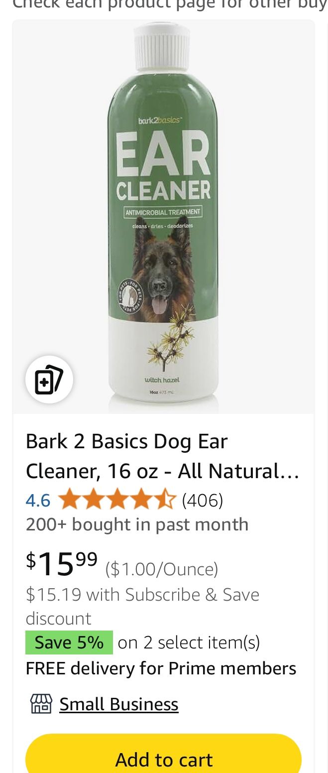 Bark To Basics, Dogs, Ear Cleaner