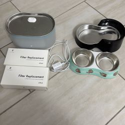 Pet Water Fountain With Filter And Food Container $10