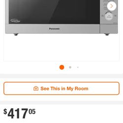 Panasonic 21.85-in 1.6 cu. ft. Electric Countertop Microwave Oven in Stainless Steel with Cyclonic Wave Inverter and Genius Sensor