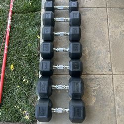 Rubber Dumbbell Set (Read Description) 