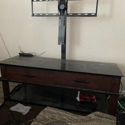 Glass TV Stand With Draws Excellent Condition 