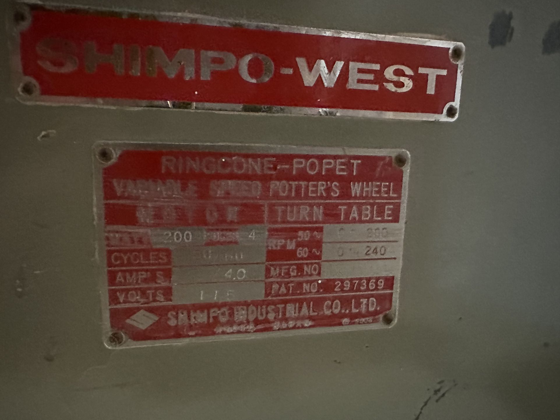 Shimpo-West Rincone-Popet Pottery Wheel