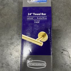 Gatco Latitude II 24 in. Towel Bar in Brushed Brass