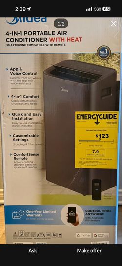 Midea 4 in 1 AC unit with heater