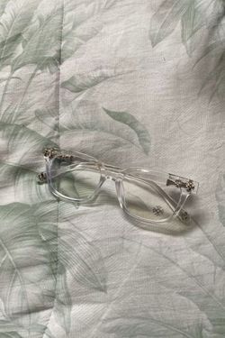 Clear Chrome Heart Glasses