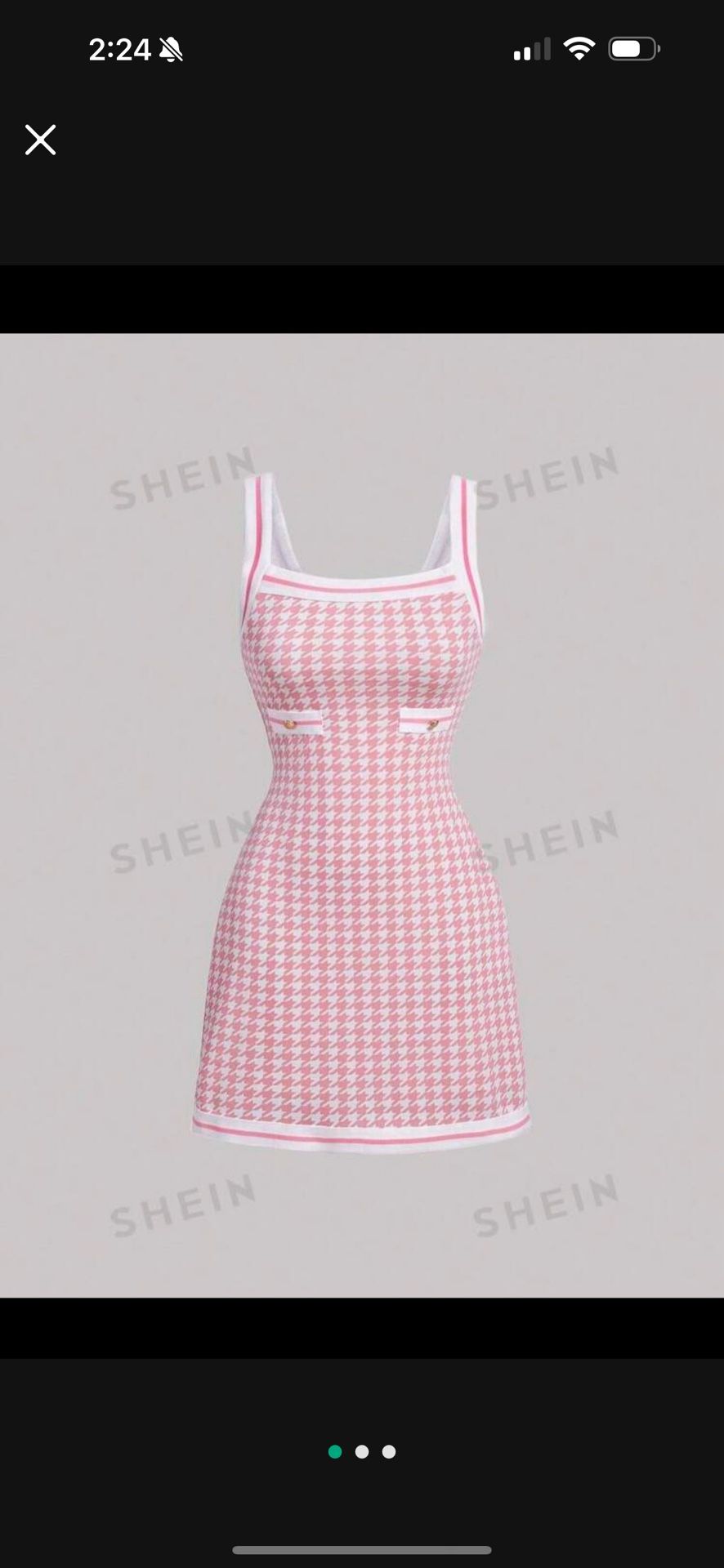 NEW- Pink Houndstooth Dress - Sm