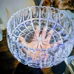 Vintage Crystal Diamond Cut Bowl