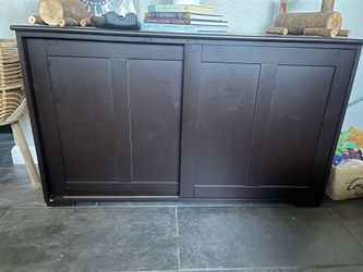 Dark Brown Sideboard with Sliding Doors
