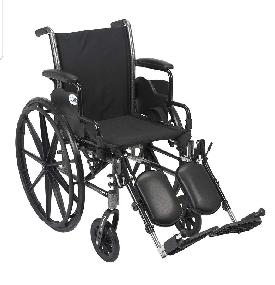 Lightweight wheelchair with elevating leg rests
