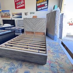 Designer Queen Wooden Platform Bed - SUPER REDUCED  