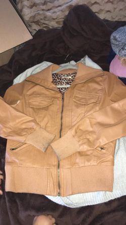 Brown leather jacket