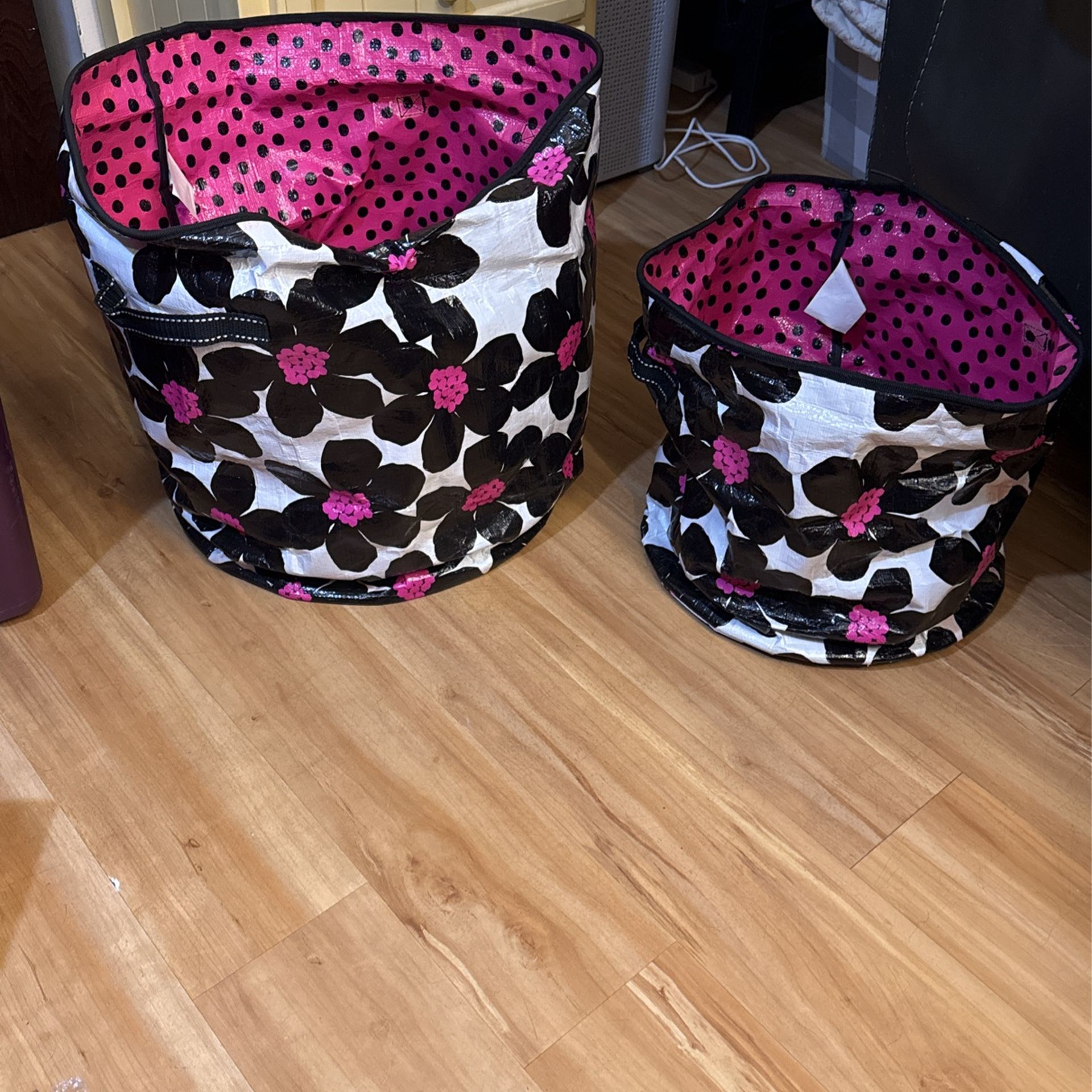 Mixed Bag Pink/Black Daisy Bucket Storage 