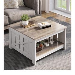 Farmhouse Coffee Table – Like NEW! (Grey Wash)