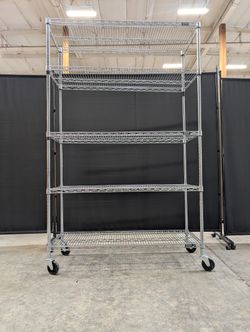Versatile Chrome Wire Shelving Unit with Casters