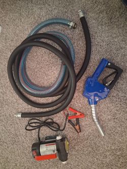 12V Fuel Transfer Pump Kit with Hoses and Nozzle