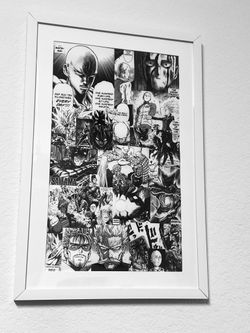 One Punch Man Manga Anime Framed Print