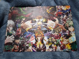 Autographed My Hero Academia Metal Poster