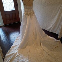 Beautiful White Beaded Wedding Gown