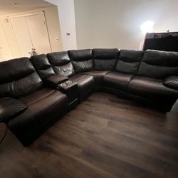 Brown Leather Recliner Couch
