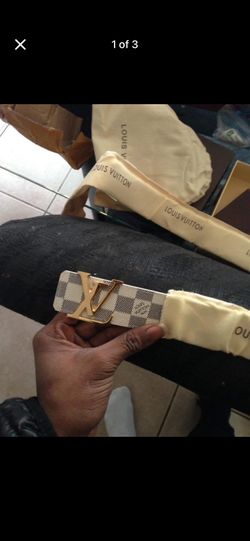 Authentic White Louis Vuitton Belt