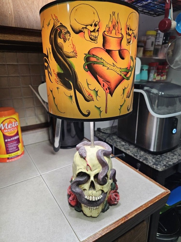 Table Lamp. Tattoo Parlor Style Desk Lamp