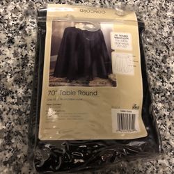 $8 70” Black Round Tablecloth 