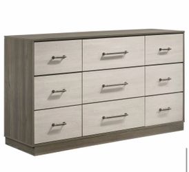 Brand new 9 drawers dresser in gery oak finish