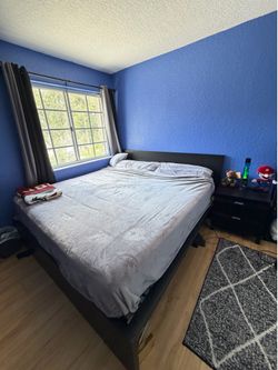 King size mattress/bedframe , nightstand , dresser