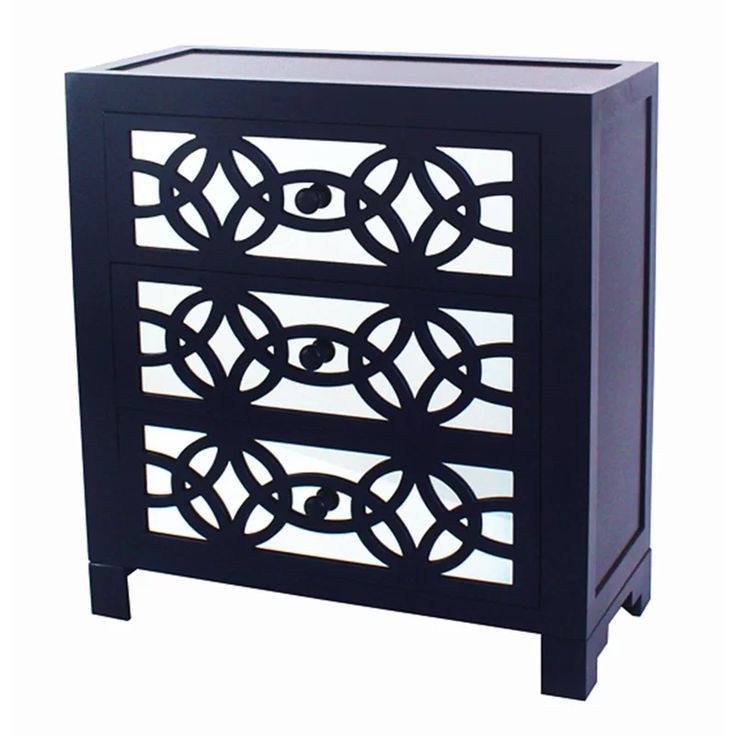 3-Drawer Mirrored Accent Chest