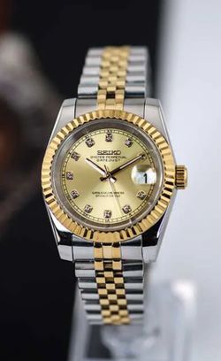 Seiko Two-Tone Champagne Gem Datejust Mod