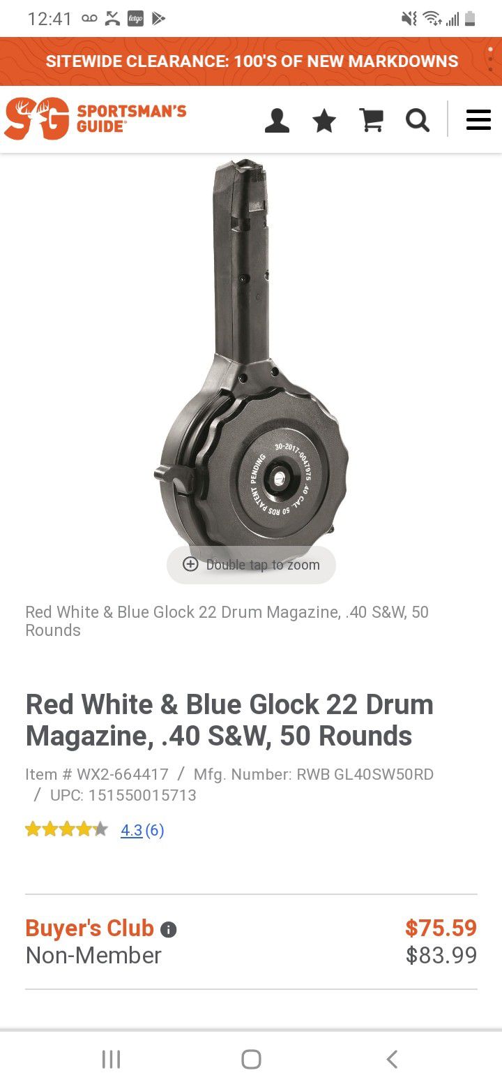 Glock 40 cal drum mag