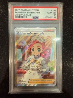 🔥 Pokémon Center Lady Full Art 185/185 – PSA 10 🔥
