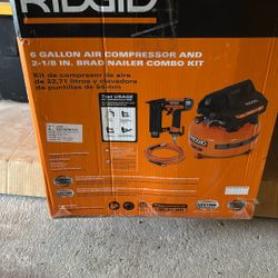 Ridgid 6 Gal Air compressor with nail gun