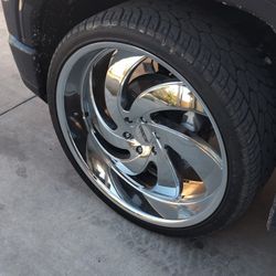 26x10 Strada Retro 6 Chrome Wheels 6 Lug Wheels 