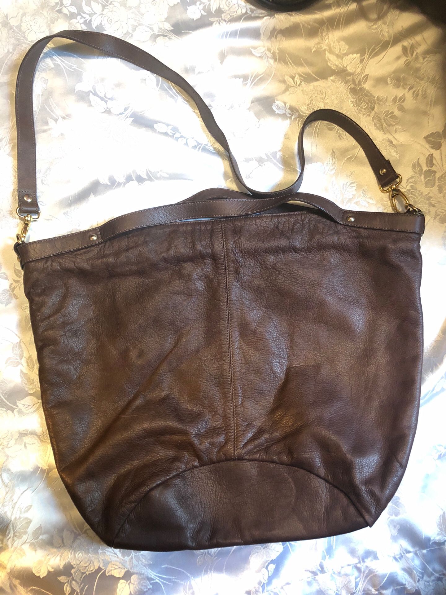Aleanto brown genuine leather handbag purse