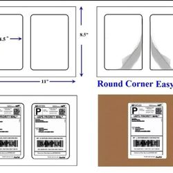 Shipping Labels Self Adhesive, Round Corners, 7" x 4.5" 200 Labels Per Pack