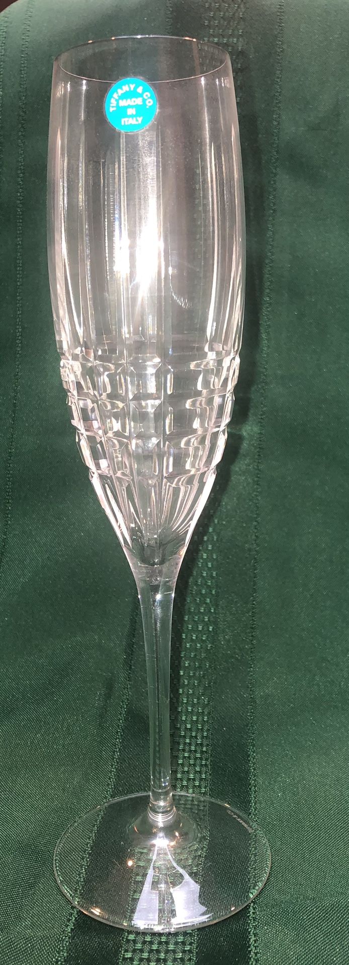 TIFFANY PLAID CHAMPAGNE FLUTE IN CRYSTAL